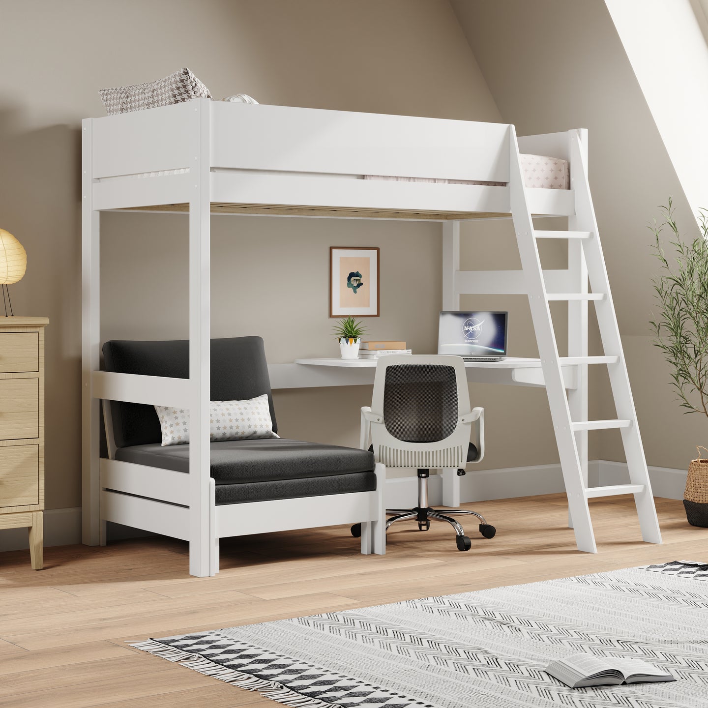 Oxford Highsleeper with Desk & Sofabed